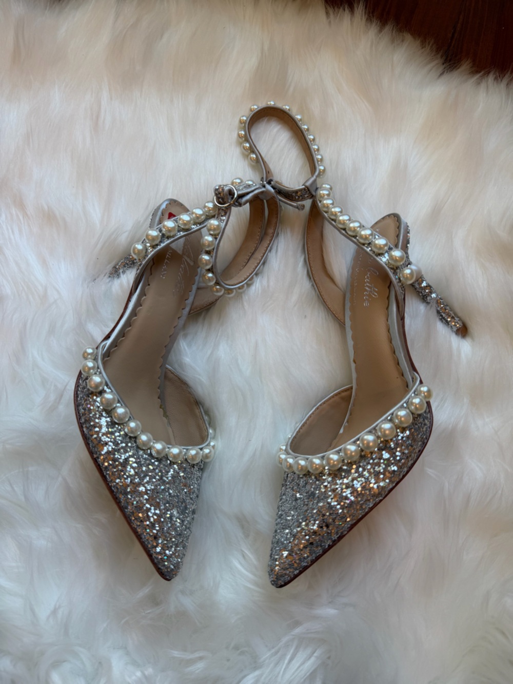 Nicole Bathie x Antonio Melani Sparkle Pearl Bridal Heels - Picture 3 of 7